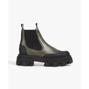 SOLD - GANNI Lug Sole Chelsea Boots - Army Green